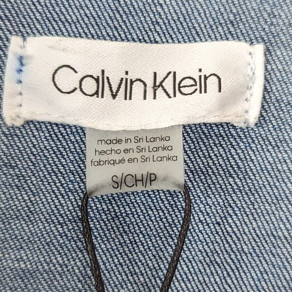 Calvin Klein Denim Jean Cropped Jacket Size Small - Picture 14 of 17